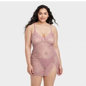 Auden Lace Lingerie Slip Dress Women's Mauve Size XL